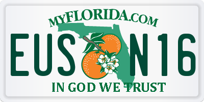 FL license plate EUSN16