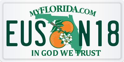 FL license plate EUSN18