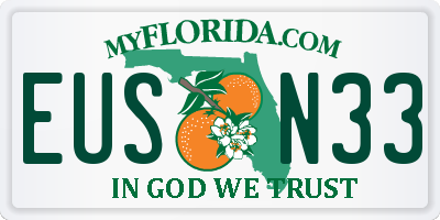 FL license plate EUSN33