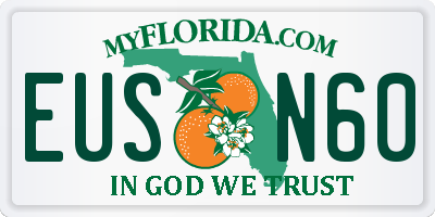 FL license plate EUSN60