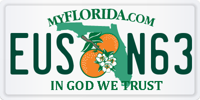 FL license plate EUSN63
