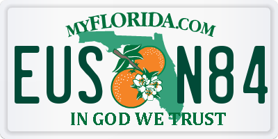 FL license plate EUSN84