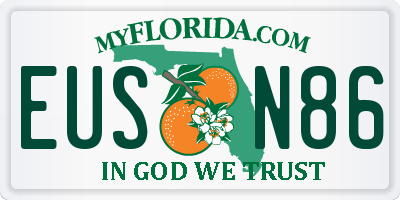 FL license plate EUSN86