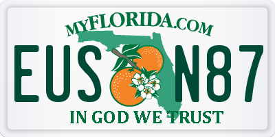 FL license plate EUSN87