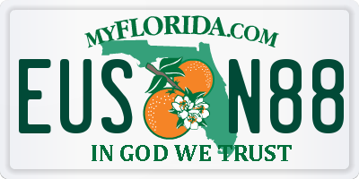 FL license plate EUSN88