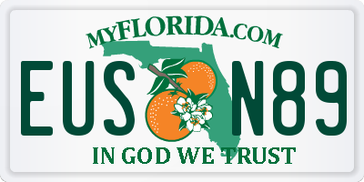 FL license plate EUSN89