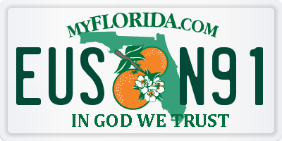 FL license plate EUSN91