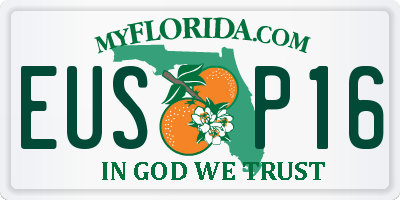 FL license plate EUSP16