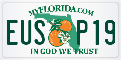 FL license plate EUSP19
