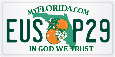 FL license plate EUSP29