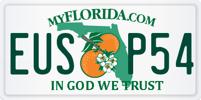 FL license plate EUSP54