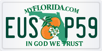 FL license plate EUSP59