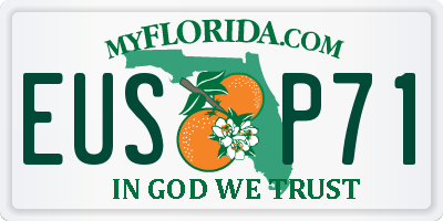FL license plate EUSP71
