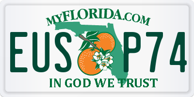 FL license plate EUSP74