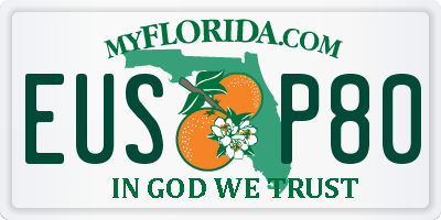 FL license plate EUSP80