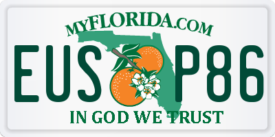 FL license plate EUSP86