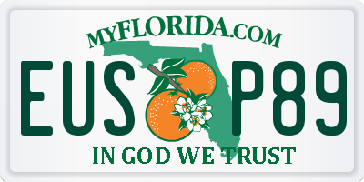 FL license plate EUSP89