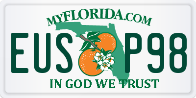 FL license plate EUSP98