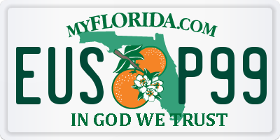 FL license plate EUSP99