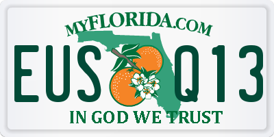 FL license plate EUSQ13