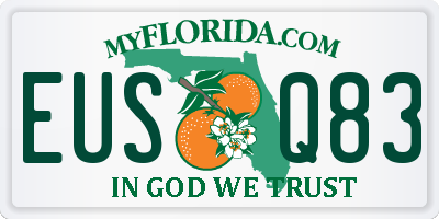 FL license plate EUSQ83