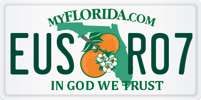 FL license plate EUSR07