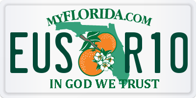 FL license plate EUSR10