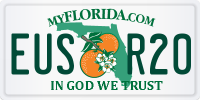 FL license plate EUSR20