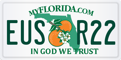 FL license plate EUSR22