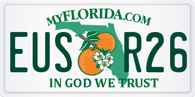 FL license plate EUSR26