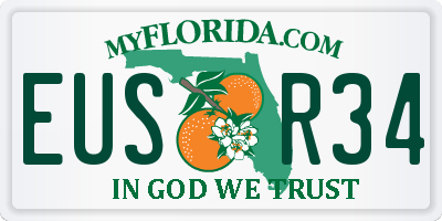 FL license plate EUSR34