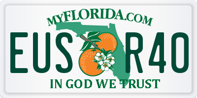 FL license plate EUSR40