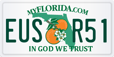FL license plate EUSR51
