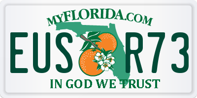 FL license plate EUSR73