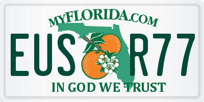 FL license plate EUSR77
