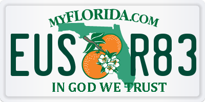 FL license plate EUSR83