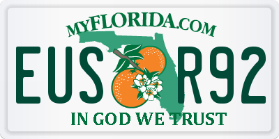 FL license plate EUSR92