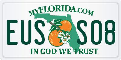 FL license plate EUSS08