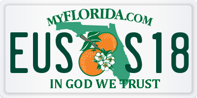 FL license plate EUSS18