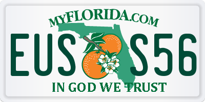 FL license plate EUSS56