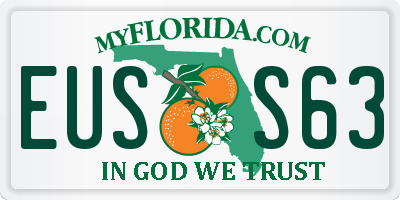 FL license plate EUSS63