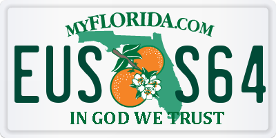 FL license plate EUSS64