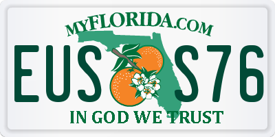 FL license plate EUSS76
