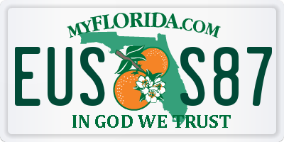 FL license plate EUSS87