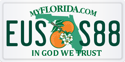 FL license plate EUSS88