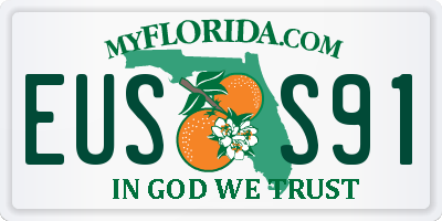 FL license plate EUSS91