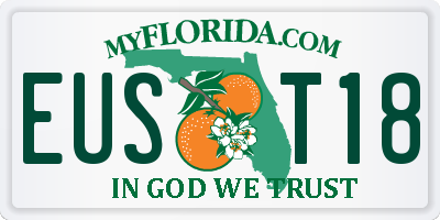 FL license plate EUST18