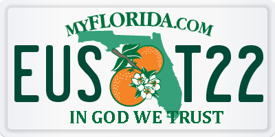 FL license plate EUST22
