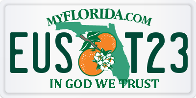 FL license plate EUST23