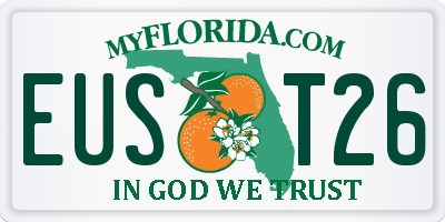 FL license plate EUST26